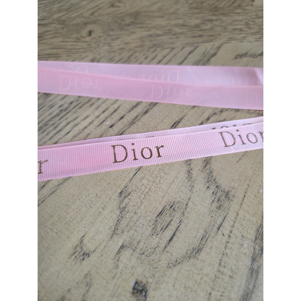 Christian Dior Ribbon Delicate Pink Ribbon With Gold Lettering 2 Yards 72 Inches